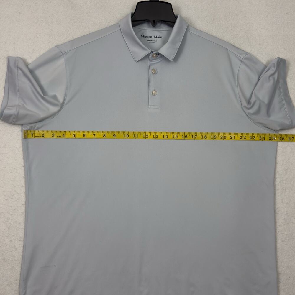 Mizzen Main Polo Shirt Mens Large Classic Performance Stretch Light Blue - Picture 5 of 10